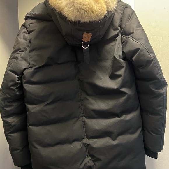 Mackage Black Puffer Jacket with Fur-Trimmed Hood - Picture 3 of 9